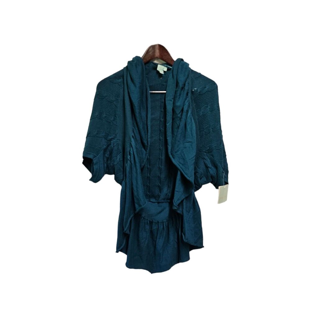 SHU SHU Cardigan Sweater Blue LARGE 100% Cotton